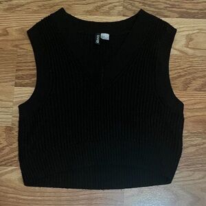 H&M Black Ribbed Knit Vest